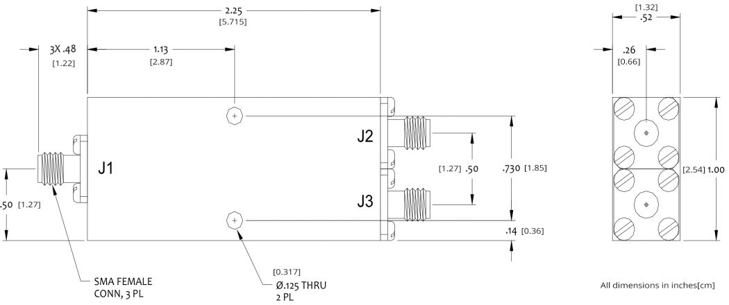 2 port power divider outline